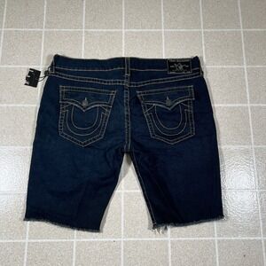 True Religion Ricky Flap Shorts Blue Relaxed Straight Men's Size 42 NWT